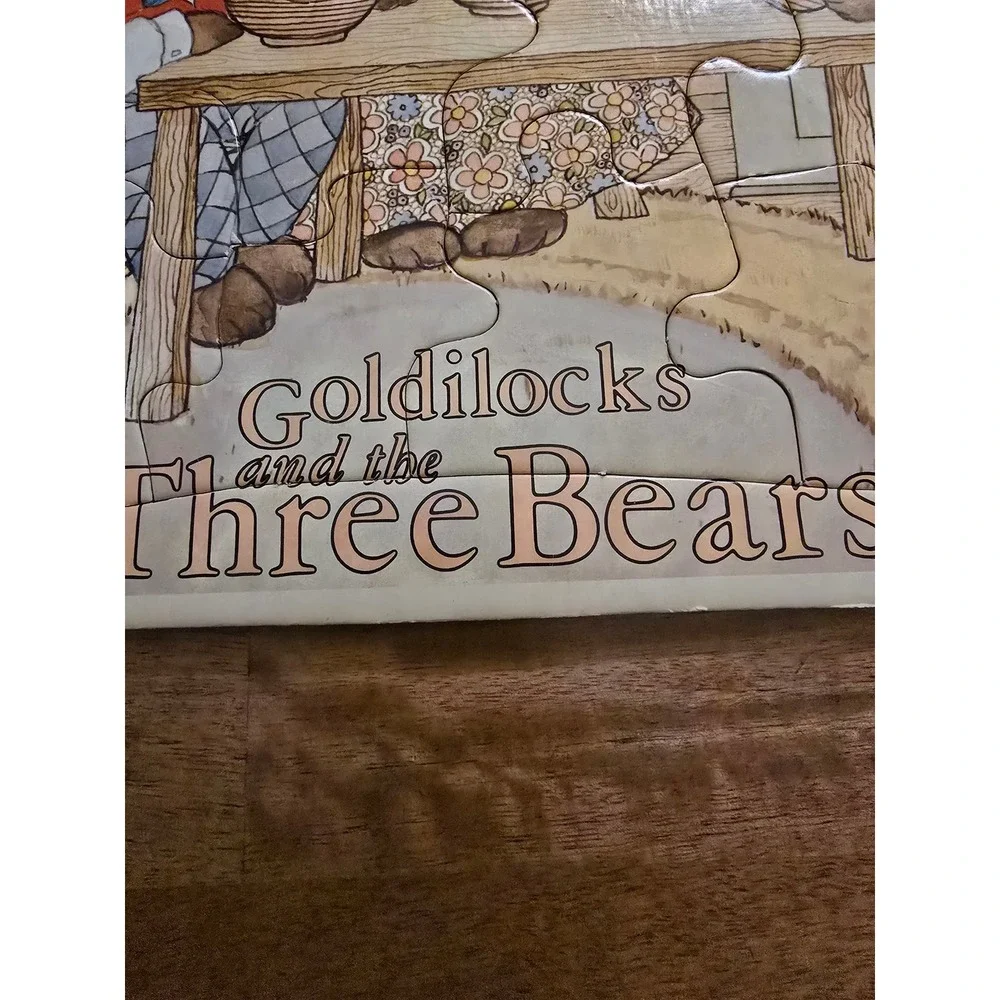 Vintage Jaymar Goldilocks and the Three Bears 12 Piece Inlaid Cardboard Puzzle